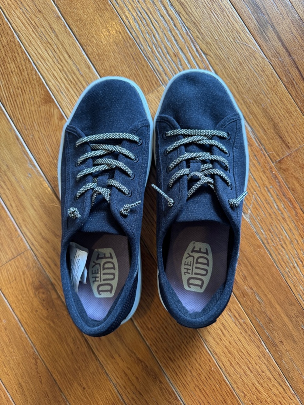 Hey Dude Navy Canvas Lace-Up Sneakers 
size 7